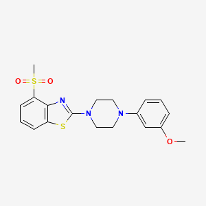molecular formula C19H21N3O3S2 B6477145 4-methanesulfonyl-2-[4-(3-methoxyphenyl)piperazin-1-yl]-1,3-benzothiazole CAS No. 2640975-76-2