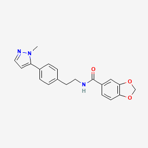 molecular formula C20H19N3O3 B6477162 N-{2-[4-(1-methyl-1H-pyrazol-5-yl)phenyl]ethyl}-2H-1,3-benzodioxole-5-carboxamide CAS No. 2640886-26-4