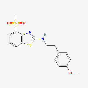 molecular formula C17H18N2O3S2 B6477170 4-methanesulfonyl-N-[2-(4-methoxyphenyl)ethyl]-1,3-benzothiazol-2-amine CAS No. 2640958-08-1