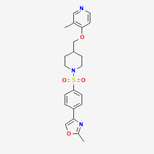 molecular formula C22H25N3O4S B6477171 3-methyl-4-({1-[4-(2-methyl-1,3-oxazol-4-yl)benzenesulfonyl]piperidin-4-yl}methoxy)pyridine CAS No. 2640889-42-3