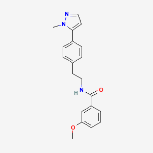 molecular formula C20H21N3O2 B6477195 3-methoxy-N-{2-[4-(1-methyl-1H-pyrazol-5-yl)phenyl]ethyl}benzamide CAS No. 2640964-48-1