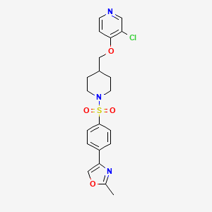 molecular formula C21H22ClN3O4S B6477224 3-chloro-4-({1-[4-(2-methyl-1,3-oxazol-4-yl)benzenesulfonyl]piperidin-4-yl}methoxy)pyridine CAS No. 2640818-98-8