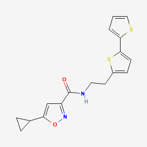 molecular formula C17H16N2O2S2 B6477231 N-(2-{[2,2'-bithiophene]-5-yl}ethyl)-5-cyclopropyl-1,2-oxazole-3-carboxamide CAS No. 2640977-56-4