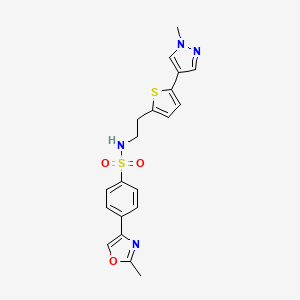 molecular formula C20H20N4O3S2 B6477236 4-(2-methyl-1,3-oxazol-4-yl)-N-{2-[5-(1-methyl-1H-pyrazol-4-yl)thiophen-2-yl]ethyl}benzene-1-sulfonamide CAS No. 2640964-96-9