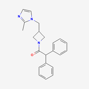 molecular formula C22H23N3O B6477240 1-{3-[(2-methyl-1H-imidazol-1-yl)methyl]azetidin-1-yl}-2,2-diphenylethan-1-one CAS No. 2640878-57-3