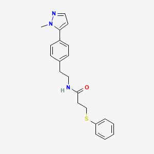 molecular formula C21H23N3OS B6477251 N-{2-[4-(1-methyl-1H-pyrazol-5-yl)phenyl]ethyl}-3-(phenylsulfanyl)propanamide CAS No. 2640977-99-5