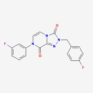 molecular formula C18H12F2N4O2 B6477268 7-(3-fluorophenyl)-2-[(4-fluorophenyl)methyl]-2H,3H,7H,8H-[1,2,4]triazolo[4,3-a]pyrazine-3,8-dione CAS No. 2640980-23-8