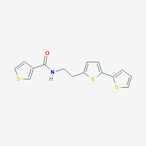 molecular formula C15H13NOS3 B6477271 N-(2-{[2,2'-bithiophene]-5-yl}ethyl)thiophene-3-carboxamide CAS No. 2640817-96-3