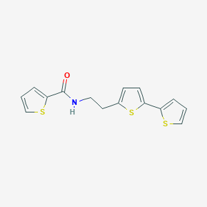 molecular formula C15H13NOS3 B6477278 N-(2-{[2,2'-bithiophene]-5-yl}ethyl)thiophene-2-carboxamide CAS No. 2640980-24-9