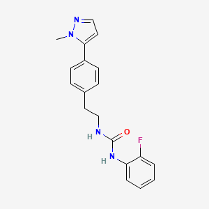 molecular formula C19H19FN4O B6477287 3-(2-fluorophenyl)-1-{2-[4-(1-methyl-1H-pyrazol-5-yl)phenyl]ethyl}urea CAS No. 2640818-08-0