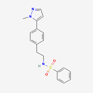 molecular formula C18H19N3O2S B6477294 N-{2-[4-(1-methyl-1H-pyrazol-5-yl)phenyl]ethyl}benzenesulfonamide CAS No. 2640822-58-6