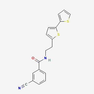 molecular formula C18H14N2OS2 B6477310 N-(2-{[2,2'-bithiophene]-5-yl}ethyl)-3-cyanobenzamide CAS No. 2640978-13-6