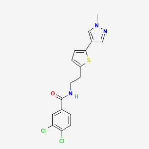 molecular formula C17H15Cl2N3OS B6477323 3,4-dichloro-N-{2-[5-(1-methyl-1H-pyrazol-4-yl)thiophen-2-yl]ethyl}benzamide CAS No. 2640974-78-1