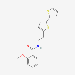 molecular formula C18H17NO2S2 B6477328 N-(2-{[2,2'-bithiophene]-5-yl}ethyl)-2-methoxybenzamide CAS No. 2640843-85-0