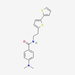 molecular formula C19H20N2OS2 B6477366 N-(2-{[2,2'-bithiophene]-5-yl}ethyl)-4-(dimethylamino)benzamide CAS No. 2640882-27-3