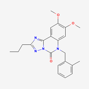 molecular formula C22H24N4O3 B6477374 8,9-dimethoxy-6-[(2-methylphenyl)methyl]-2-propyl-5H,6H-[1,2,4]triazolo[1,5-c]quinazolin-5-one CAS No. 2640874-80-0