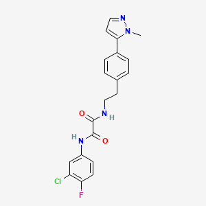 molecular formula C20H18ClFN4O2 B6477380 N-(3-chloro-4-fluorophenyl)-N'-{2-[4-(1-methyl-1H-pyrazol-5-yl)phenyl]ethyl}ethanediamide CAS No. 2640835-92-1