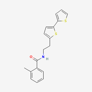 molecular formula C18H17NOS2 B6477391 N-(2-{[2,2'-bithiophene]-5-yl}ethyl)-2-methylbenzamide CAS No. 2640969-49-7