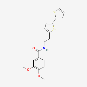 molecular formula C19H19NO3S2 B6477401 N-(2-{[2,2'-bithiophene]-5-yl}ethyl)-3,4-dimethoxybenzamide CAS No. 2640979-29-7