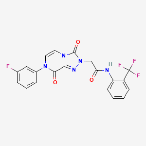 molecular formula C20H13F4N5O3 B6477402 2-[7-(3-fluorophenyl)-3,8-dioxo-2H,3H,7H,8H-[1,2,4]triazolo[4,3-a]pyrazin-2-yl]-N-[2-(trifluoromethyl)phenyl]acetamide CAS No. 2640964-12-9