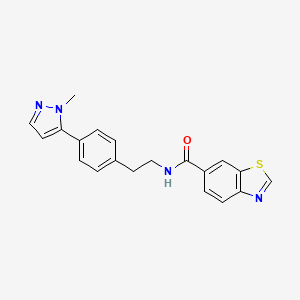molecular formula C20H18N4OS B6477407 N-{2-[4-(1-methyl-1H-pyrazol-5-yl)phenyl]ethyl}-1,3-benzothiazole-6-carboxamide CAS No. 2640835-68-1