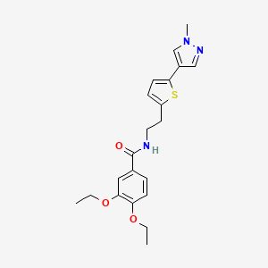 molecular formula C21H25N3O3S B6477418 3,4-diethoxy-N-{2-[5-(1-methyl-1H-pyrazol-4-yl)thiophen-2-yl]ethyl}benzamide CAS No. 2640821-28-7