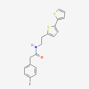 molecular formula C18H16FNOS2 B6477426 N-(2-{[2,2'-bithiophene]-5-yl}ethyl)-2-(4-fluorophenyl)acetamide CAS No. 2640835-64-7