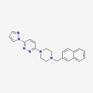 molecular formula C22H22N6 B6477430 3-{4-[(naphthalen-2-yl)methyl]piperazin-1-yl}-6-(1H-pyrazol-1-yl)pyridazine CAS No. 2640815-38-7