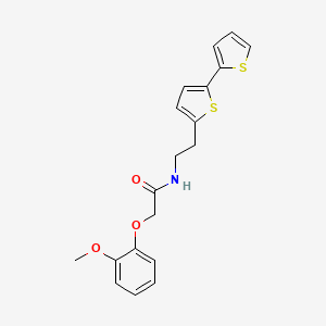 molecular formula C19H19NO3S2 B6477440 N-(2-{[2,2'-bithiophene]-5-yl}ethyl)-2-(2-methoxyphenoxy)acetamide CAS No. 2640956-15-4