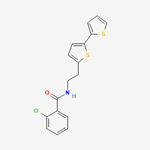 molecular formula C17H14ClNOS2 B6477445 N-(2-{[2,2'-bithiophene]-5-yl}ethyl)-2-chlorobenzamide CAS No. 2640817-99-6