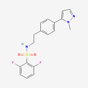 molecular formula C18H17F2N3O2S B6477452 2,6-difluoro-N-{2-[4-(1-methyl-1H-pyrazol-5-yl)phenyl]ethyl}benzene-1-sulfonamide CAS No. 2640971-18-0