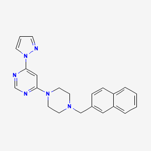 molecular formula C22H22N6 B6477468 4-{4-[(naphthalen-2-yl)methyl]piperazin-1-yl}-6-(1H-pyrazol-1-yl)pyrimidine CAS No. 2640818-34-2