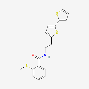molecular formula C18H17NOS3 B6477472 N-(2-{[2,2'-bithiophene]-5-yl}ethyl)-2-(methylsulfanyl)benzamide CAS No. 2640843-87-2