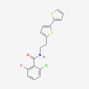 molecular formula C17H13ClFNOS2 B6477473 N-(2-{[2,2'-bithiophene]-5-yl}ethyl)-2-chloro-6-fluorobenzamide CAS No. 2640975-58-0