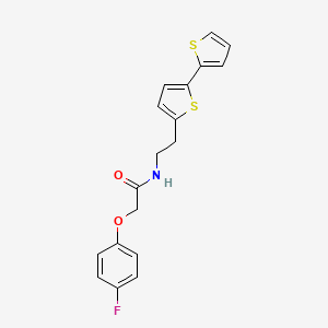 molecular formula C18H16FNO2S2 B6477488 N-(2-{[2,2'-bithiophene]-5-yl}ethyl)-2-(4-fluorophenoxy)acetamide CAS No. 2640973-39-1