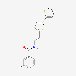 molecular formula C17H14FNOS2 B6477509 N-(2-{[2,2'-bithiophene]-5-yl}ethyl)-3-fluorobenzamide CAS No. 2640885-24-9