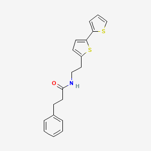 molecular formula C19H19NOS2 B6477510 N-(2-{[2,2'-bithiophene]-5-yl}ethyl)-3-phenylpropanamide CAS No. 2640897-94-3