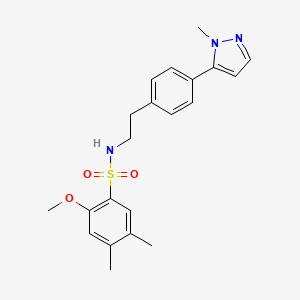 molecular formula C21H25N3O3S B6477515 2-methoxy-4,5-dimethyl-N-{2-[4-(1-methyl-1H-pyrazol-5-yl)phenyl]ethyl}benzene-1-sulfonamide CAS No. 2640971-38-4