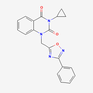 molecular formula C20H16N4O3 B6477523 3-cyclopropyl-1-[(3-phenyl-1,2,4-oxadiazol-5-yl)methyl]-1,2,3,4-tetrahydroquinazoline-2,4-dione CAS No. 2640971-42-0