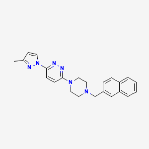 molecular formula C23H24N6 B6477536 3-(3-methyl-1H-pyrazol-1-yl)-6-{4-[(naphthalen-2-yl)methyl]piperazin-1-yl}pyridazine CAS No. 2640818-05-7