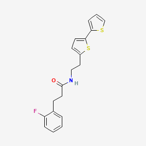molecular formula C19H18FNOS2 B6477556 N-(2-{[2,2'-bithiophene]-5-yl}ethyl)-3-(2-fluorophenyl)propanamide CAS No. 2640898-63-9