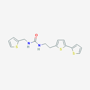 molecular formula C16H16N2OS3 B6477561 3-(2-{[2,2'-bithiophene]-5-yl}ethyl)-1-[(thiophen-2-yl)methyl]urea CAS No. 2640979-19-5