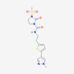 molecular formula C15H19N5O4S2 B6477575 3-methanesulfonyl-N-{2-[5-(1-methyl-1H-pyrazol-4-yl)thiophen-2-yl]ethyl}-2-oxoimidazolidine-1-carboxamide CAS No. 2640979-27-5