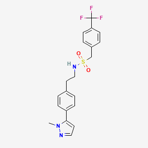 molecular formula C20H20F3N3O2S B6477588 N-{2-[4-(1-methyl-1H-pyrazol-5-yl)phenyl]ethyl}-1-[4-(trifluoromethyl)phenyl]methanesulfonamide CAS No. 2640877-30-9