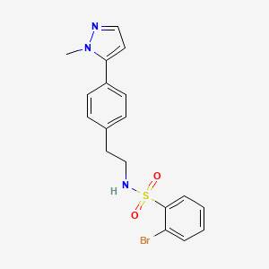 molecular formula C18H18BrN3O2S B6477590 2-bromo-N-{2-[4-(1-methyl-1H-pyrazol-5-yl)phenyl]ethyl}benzene-1-sulfonamide CAS No. 2640960-66-1