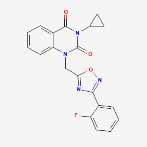 molecular formula C20H15FN4O3 B6477603 3-cyclopropyl-1-{[3-(2-fluorophenyl)-1,2,4-oxadiazol-5-yl]methyl}-1,2,3,4-tetrahydroquinazoline-2,4-dione CAS No. 2640976-42-5