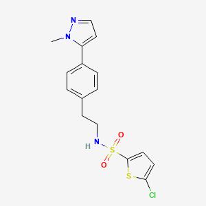 molecular formula C16H16ClN3O2S2 B6477624 5-chloro-N-{2-[4-(1-methyl-1H-pyrazol-5-yl)phenyl]ethyl}thiophene-2-sulfonamide CAS No. 2640886-29-7