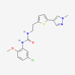 molecular formula C18H19ClN4O2S B6477630 1-(5-chloro-2-methoxyphenyl)-3-{2-[5-(1-methyl-1H-pyrazol-4-yl)thiophen-2-yl]ethyl}urea CAS No. 2640829-96-3