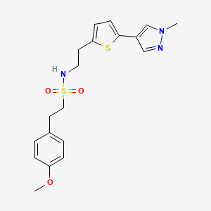 2-(4-methoxyphenyl)-N-{2-[5-(1-methyl-1H-pyrazol-4-yl)thiophen-2-yl]ethyl}ethane-1-sulfonamide