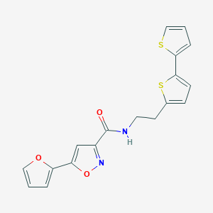 molecular formula C18H14N2O3S2 B6477648 N-(2-{[2,2'-bithiophene]-5-yl}ethyl)-5-(furan-2-yl)-1,2-oxazole-3-carboxamide CAS No. 2640845-41-4